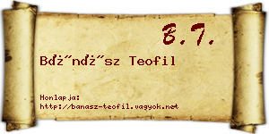 Bánász Teofil névjegykártya